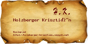 Holzberger Krisztián névjegykártya